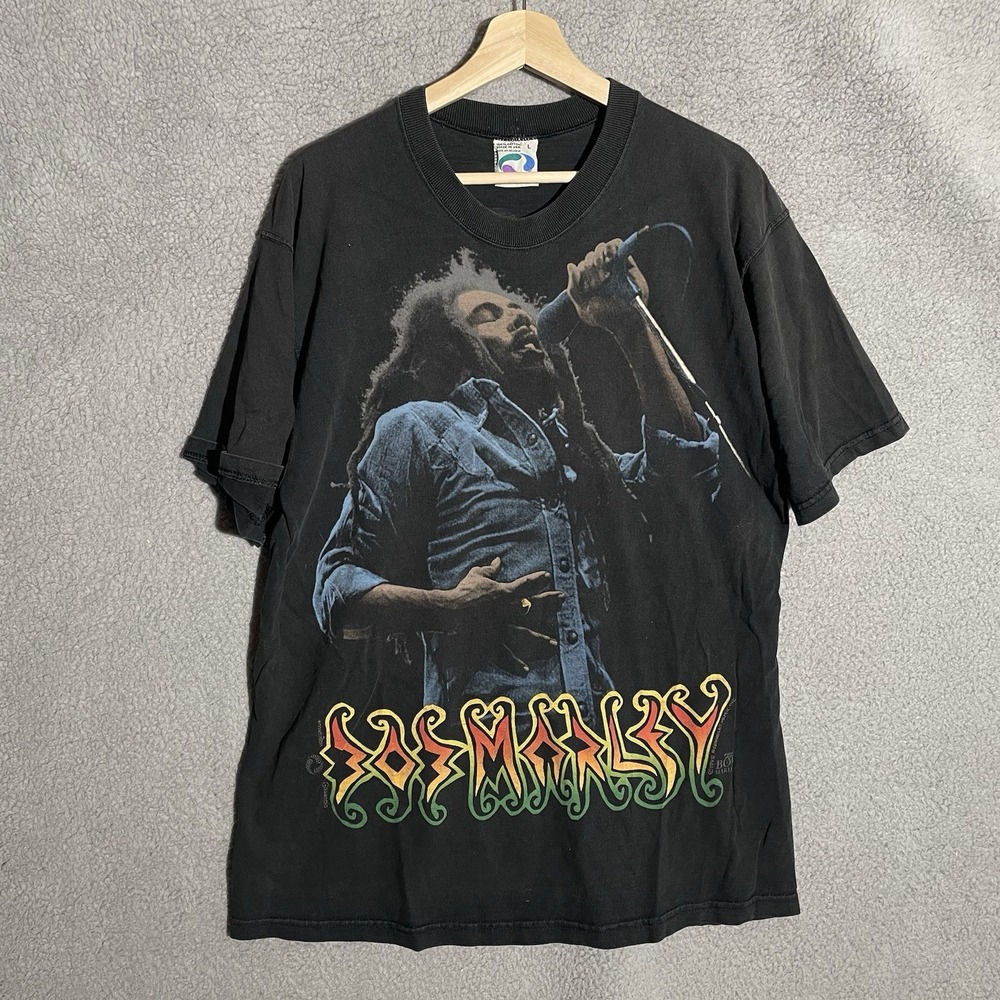 Vintage 1995 Liquid Blue Bob Marley Shirt Men Size Large L VTG Rasta Reggae 90s